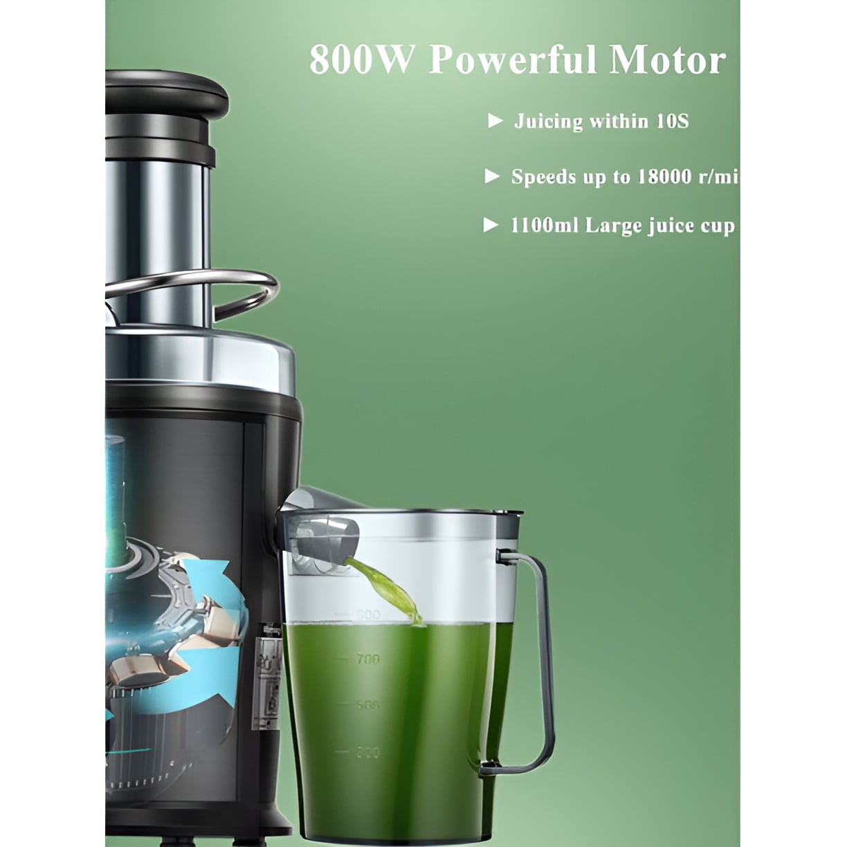 800W Centrifugal Juicer Machine, Large 3'' Feed Chute, Easy