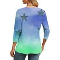 thumbnail image 5 of Cavosen Blouse for Women 3/4 Sleeve V Neck Cute Sweatshirt Star Lightweight Oversized Pullover Soft Spring Orleans Party Tops, 5 of 7