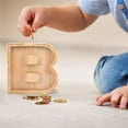thumbnail image 4 of Personalized Wooden Name Money Box Wooden Deposit Box Twenty Six English Letters, 4 of 5
