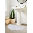 thumbnail image 4 of Home Weavers Bell Flower Bathroom Rug 100% Cotton Tufted U Shape Slice Rug, Soft Absorbent Bath Rugs, Non-Slip Bath Rug, Machine Washable, Bath Rugs for Bathroom, 17"x30" Slice Rug, White, 4 of 9