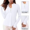 thumbnail image 2 of Women's Lightweight Athletic Full Zip Sun Jacket Long Sleeve Summer Hiking Outdoor, 2 of 9
