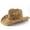 Khaki, variant on Summer Sun Hat for Women And Men Solid Color Western Cowboy Hat Hollowed Out Beach Straw Hat
