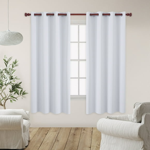 Deconovo Decorative Blackout Curtains Grommet Curtains Insulated Room Darkening Shades Blackout Curtains for Bedroom 55Wx72L inch Greyish Star White 2 Panels