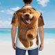 thumbnail image 4 of Balery Happy Fluffy Running Dog Camisas hawaianas de manga corta para hombre, camisas playeras de corte holgado, camisas de vacaciones con botones,XX-Large, 4 of 7
