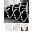 thumbnail image 6 of Modern Black Geometric King Size Flat Sheet, Wrinkleproof & Fadeproof Cooling Flat Bed Sheet Only, Abstract Art Morocco Aesthetic Breathable Soft Bedding Top Sheets 105 x 98 Inches, 6 of 8