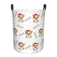 thumbnail image 1 of Balery Corgi With Santa Claus Hat Cesta de ropa redonda con asas, impermeable, independiente, para ropa, juguetes, dormitorio y familia-Small, 1 of 6