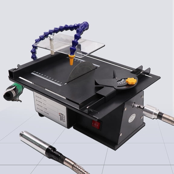 110V 1850W Table Saw Gem Jewelry Rock Bench Polishing Grinding Machine Lathe Polisher 0-10000r/min Infinitely Adjustable Speed 12.6*9.84*5.51in for Jewelry Shops, Factories, Warehouses