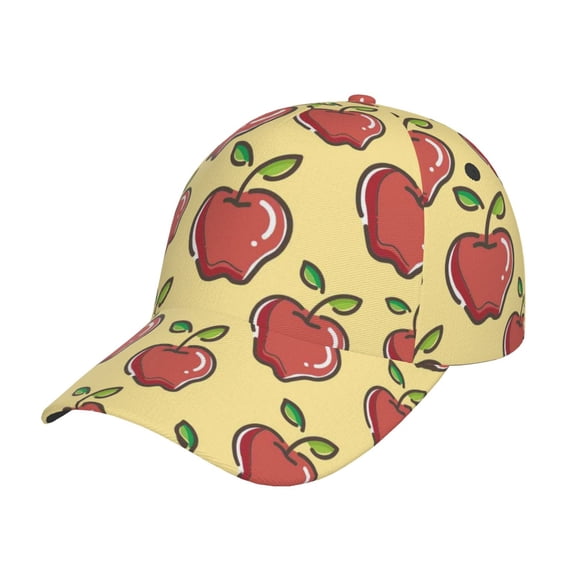 Naloa Original Classic Low Profile Hat Men Women Baseball Cap Dad Hat Adjustable Unconstructed Apple Print Cap