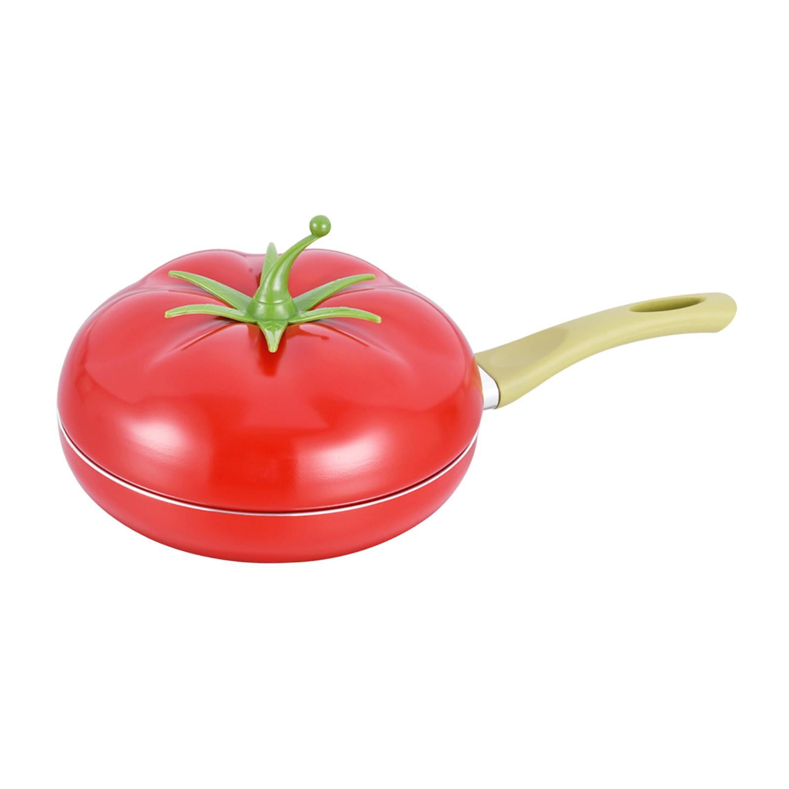Esquirla Non Stick Frying Pan Pancake Pan with Handle Sauce with Lid Cookware Induction Cooker Compatibility Fry Pan Tomato Shaped