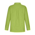 thumbnail image 4 of SDNall Womens Solid Color V Neck Loose Blouse Longt Sleeve Casual Work Tunic Tops With Pocket, 4 of 9