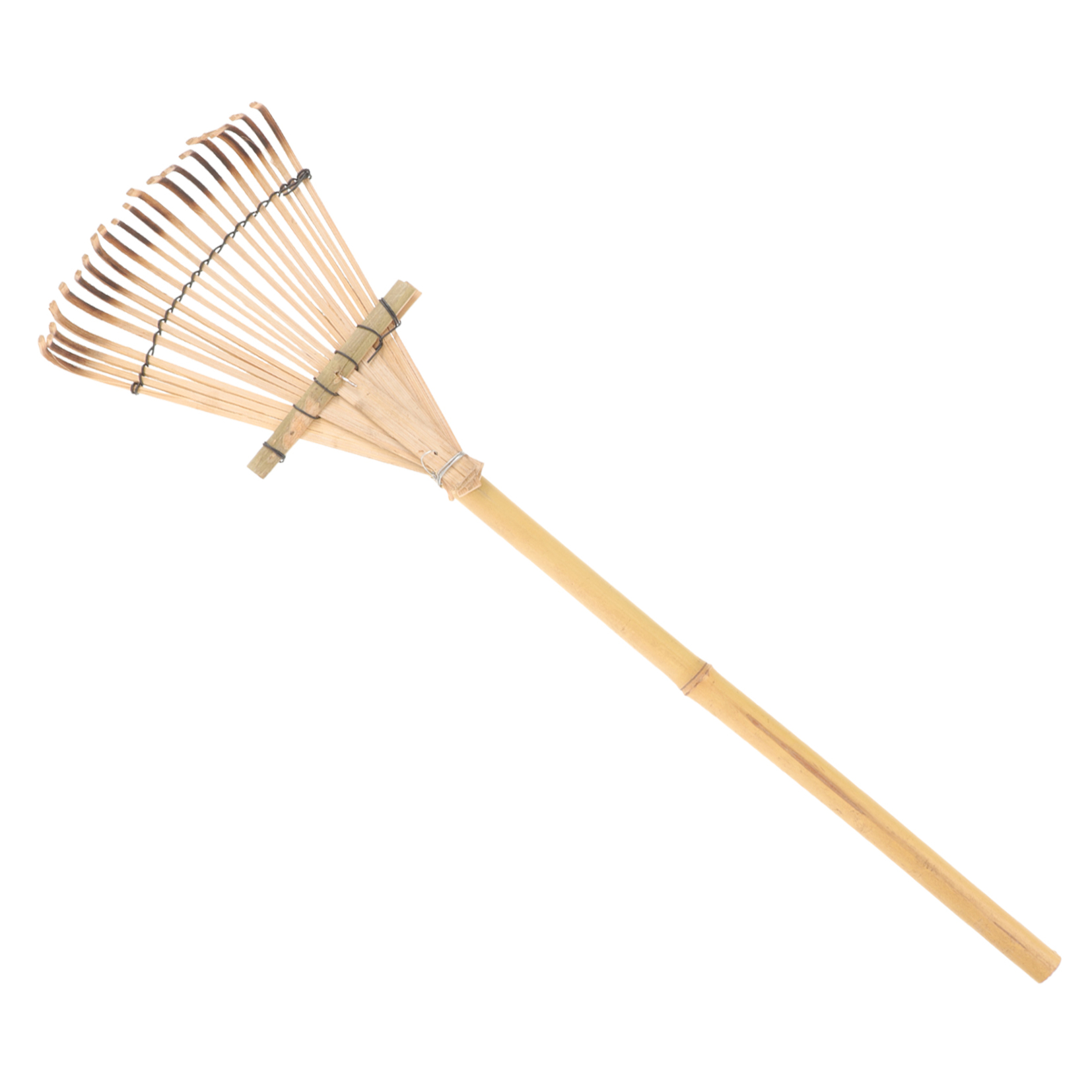Tineasur Hand Rake Gardening Tool Yard Rake Wood Handle Beige Color 1 Piece