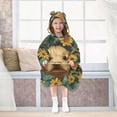 thumbnail image 7 of FORMRS Wearable Blanket Hoodie with Sleeves for Kids Cozy Flannel Sweatshirt, Flowers and Dog, 7 of 7