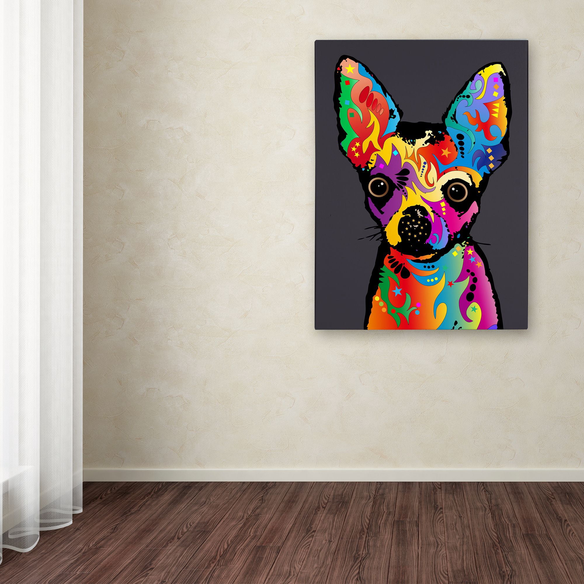 Trademark Fine Art "Chihuahua Dog Grey" Canvas Art by Michael Tompsett