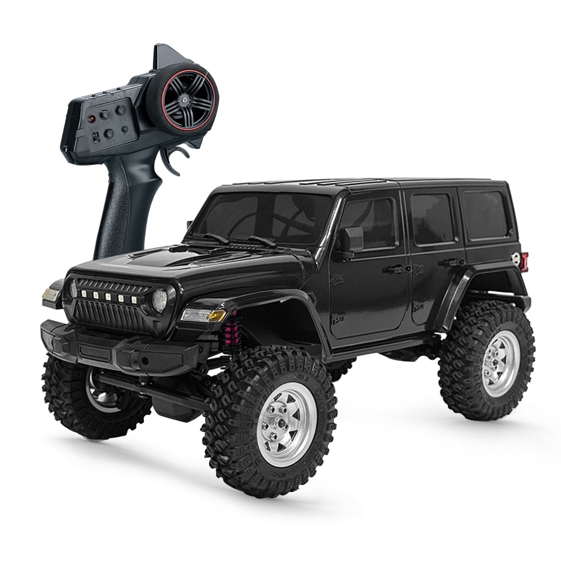 1/18 RC Crawler Truck for Black Warrior PRO 4WD Off Road Car with High Torque Motor, Waterproof ESC, LED Light Control and Long Runtime All Terrain RC Vehicle- RTR