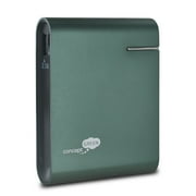 Angle View: Concept Green Brushed Aluminum 10400mAh Portable Charger, Graphite
