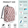 thumbnail image 5 of Pink Wavy Checkered Pattern Backpack for School, Cute School Bag with Adjustable Shoulder Straps and Padded Back, 15.7"x11.8"x5.5", 5 of 5
