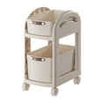 thumbnail image 1 of Carrito rodante con ruedas Estantería móvil Gran capacidad Multifuncional Utilidad 2 capas blanco, 1 of 9