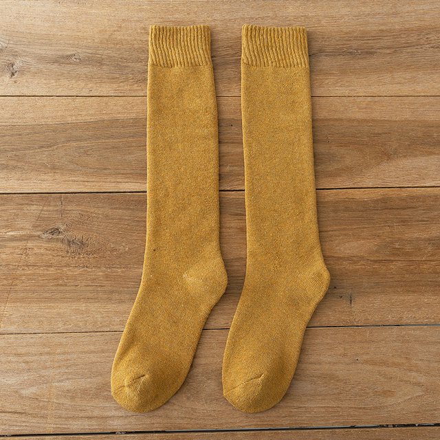 Calcetines de pierna de otoño e invierno, medias cálidas acolchadas para mujer, calcetines para niños, calcetines altos de algodón de moda