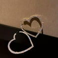 thumbnail image 4 of RSAMD Fashion Big Heart Crystal Hoop Earrings for Women Geometric Rhinestones Earr`JO-Silver, 4 of 7