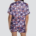 thumbnail image 5 of Tenues Deux Pièces pour Femmes, Ensemble de Shorts d'Entraînement pour Femmes, Manches Courtes, Col en V, 5 of 5