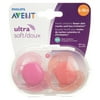 Philips Avent Ultra Soft Pacifier 6-18m, Various Colors, 2 pack, SCF212/23 (Colors may vary)