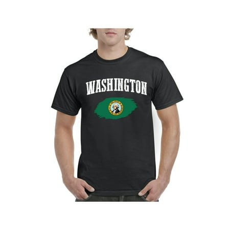 Washington State Flag Men Shirts T-Shirt Tee