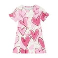 thumbnail image 5 of BRGZLK Toddler Girls Casual Sundress Cute Love Heart Print Dreamy Pajamas Loose Casual Comfortable Mid-Calf Nightgown Multicolor 4-5 Years, 5 of 5