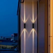 2-Pack Modern Outdoor LED Wall Sconce – 20W Up and Down IP65 Waterproof Wall Wash Lights, Black Metal Exterior Lighting Fixtures