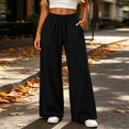 thumbnail image 4 of Tsivenald Sweatpants for Women Wide Leg High Waisted Sweat Pants Drawstring Elastic Waist Lounge Pants with Pockets Casual Comfy Pants, 4 of 9