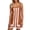 Brown, variant on Women's Striped Mini Dress Boho Strap Sundress Summer Cover Up Dress for Beach M
