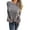 Grey L, variant on Women Sweater Round Neck Long Sleeve Hollow Design Jacquard Decor Knitting Tops Solid Color Loose Fit Casual Sweater