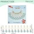 thumbnail image 5 of 10Pcs 10 Style Iron Calabash Pins with Alloy Enamel Charm Knitting Stitch Marker Flat Round with Number 0~9 Dark Cyan 36mm 1Pc/style DIY, 5 of 7
