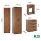 thumbnail image 5 of Ropero Clóset 2 Puertas Con Cómoda Cajonera y Buró Mesa de Noche 3 Piezas Madera MDP KingsHouse marron 3 piezas, 5 of 8