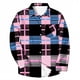 thumbnail image 5 of Blusa y camisa de manga larga con cuello vuelto para hombre, informal, a la moda, con botones, estampado a cuadros, blusa elástica de manga larga con cuello vuelto, blusa de poliéster para hombre, 5 of 5
