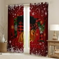 thumbnail image 2 of Homewish Black Girl Curtains Pack of 2 (42x84 Each) for Teens,Green Red Curtains Blackout,Merry Christmas Bedroom Curtains,Breathable Home Decor, 2 of 6