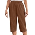 thumbnail image 5 of Summer Clearance! Womens Plus Size Pants,Summer Pants for Womens,Womens Solid Color Pocket Bottom Slit Pants, 5 of 5