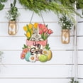 thumbnail image 5 of Yucurem Easter Wreath for Front Door, Happy Easter Eggs Flowers Leaves Wooden Door Hanging Sign for Home Wall Decor Party Outdoor indoor Supply Easter Decoration, 5 of 7