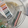 thumbnail image 6 of Martha Stewart Brody Divided Lazy Susan Organizer with 5 Removable Bins, Plastic 360° Rotating Desk Storage Organizer, 12 Inch, Clear, 6 of 9