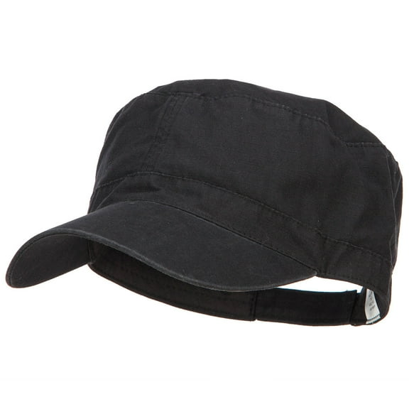Big Size Adjustable Ripstop Army Cap - Black XL-3XL