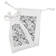 thumbnail image 2 of Tribal Fabric Pouch Set of 2, Monochrome and Orient Feathered Arrows Cultural Native Feels, Small Drawstring Bag for Toiletries Masks and Favors, 9" x 6", Charcoal Grey and White, by Ambesonne, 2 of 2