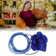 thumbnail image 4 of Unique Bargains 1 Pc Adjustable Waist Belt Elegant Satin Rose Flower Handmade Cord Belt Women Blue, 4 of 4