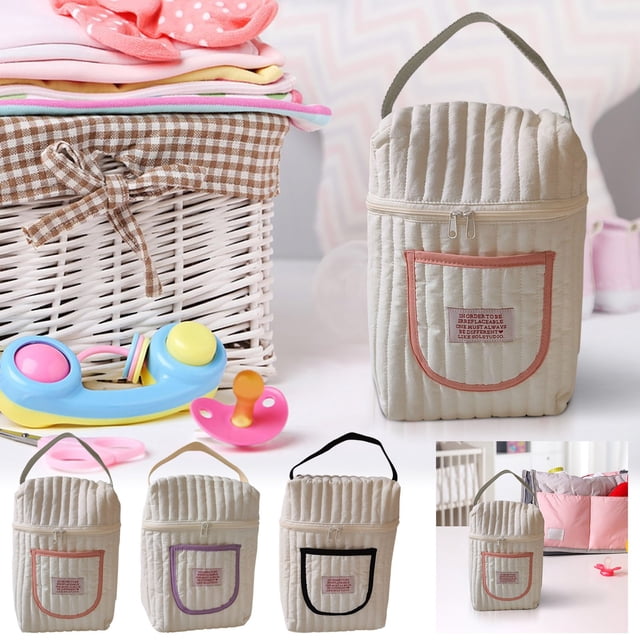 Storage Bag Quilted Storage Bag Large Capacity Portable Handbag for Stroller and Baby Essentials(1Pc) by JASKFLY
