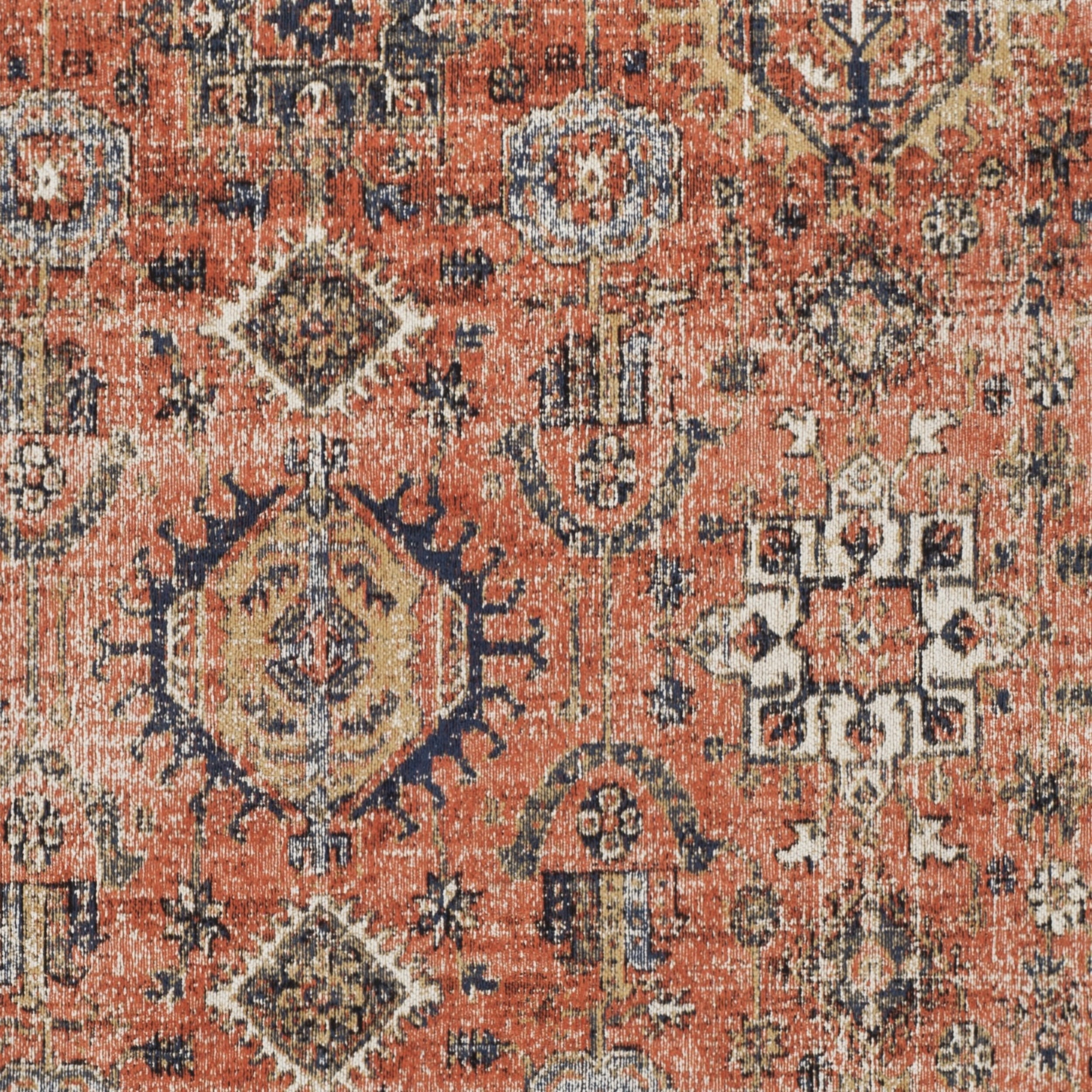 SAFAVIEH Classic Vintage Caroline Medallion Area Rug, Rust/Navy, 4' x 6'