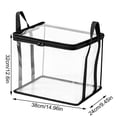thumbnail image 2 of Large Clear Thick Plastic Storage Box with Hinged Lid, Stackable Collapsible Organizer Container for Books Files Magazines, Heavy Duty Book Storage Bin for Bedroom Office Dorm(Black，Large,2PCS), 2 of 8
