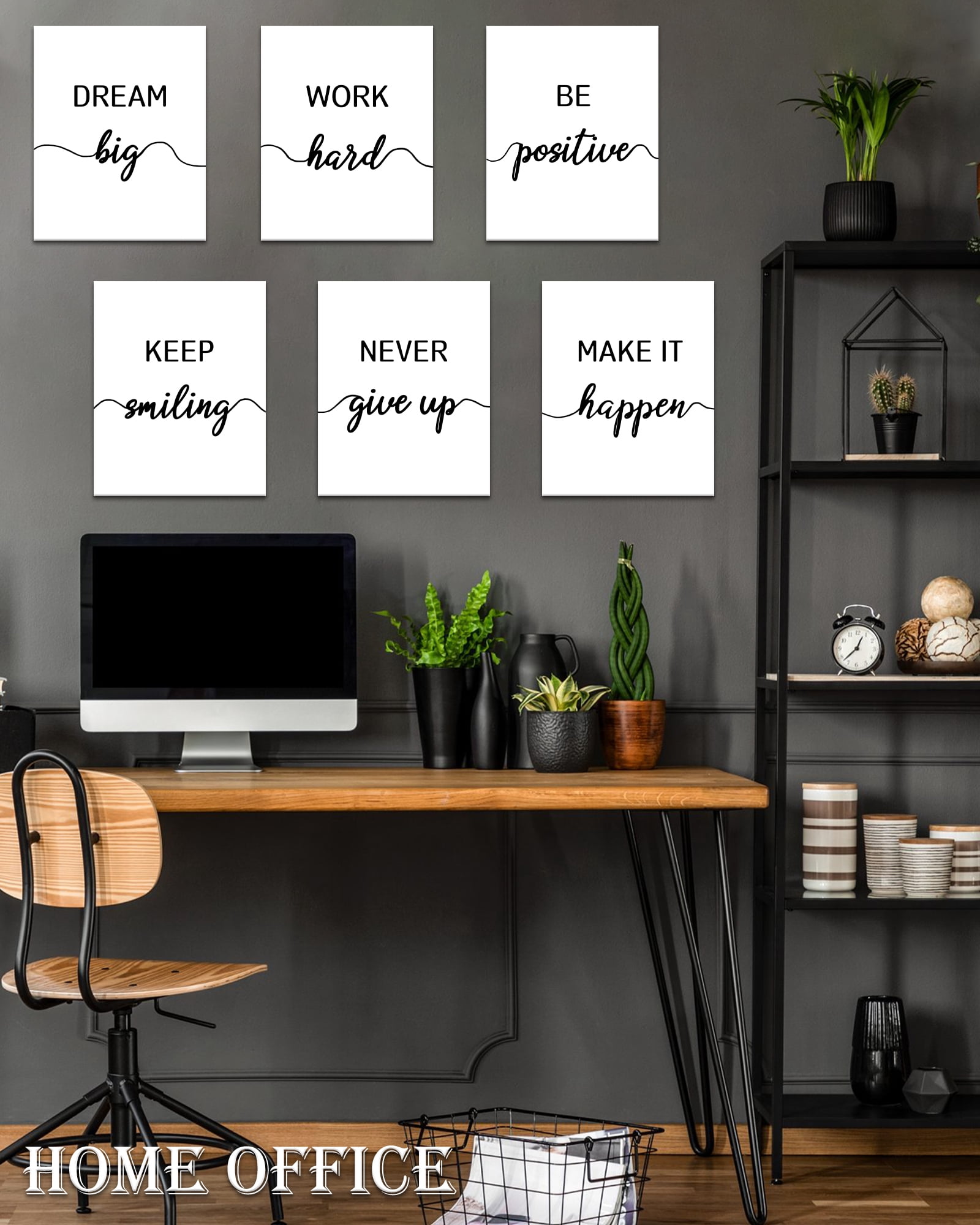 Drsoum Inspirational Office Wall Art Motivational Quotes Encouraging Sayings Framed Posters 8x10in