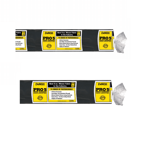 DeWitt Pro-5 Weed Barrier Fabric 5 oz, Heavy-Duty Woven Weed Control, 3x250 & 5x250 Feet