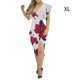 thumbnail image 4 of Guardurnaity Vestido dividido de manga corta con cuello en V Swing Sundress Club Party Banquet Fecha Esposa Novia Ropa de moda de verano Vestidos Blanco SG Guardurnaity AP010964-04, 4 of 6