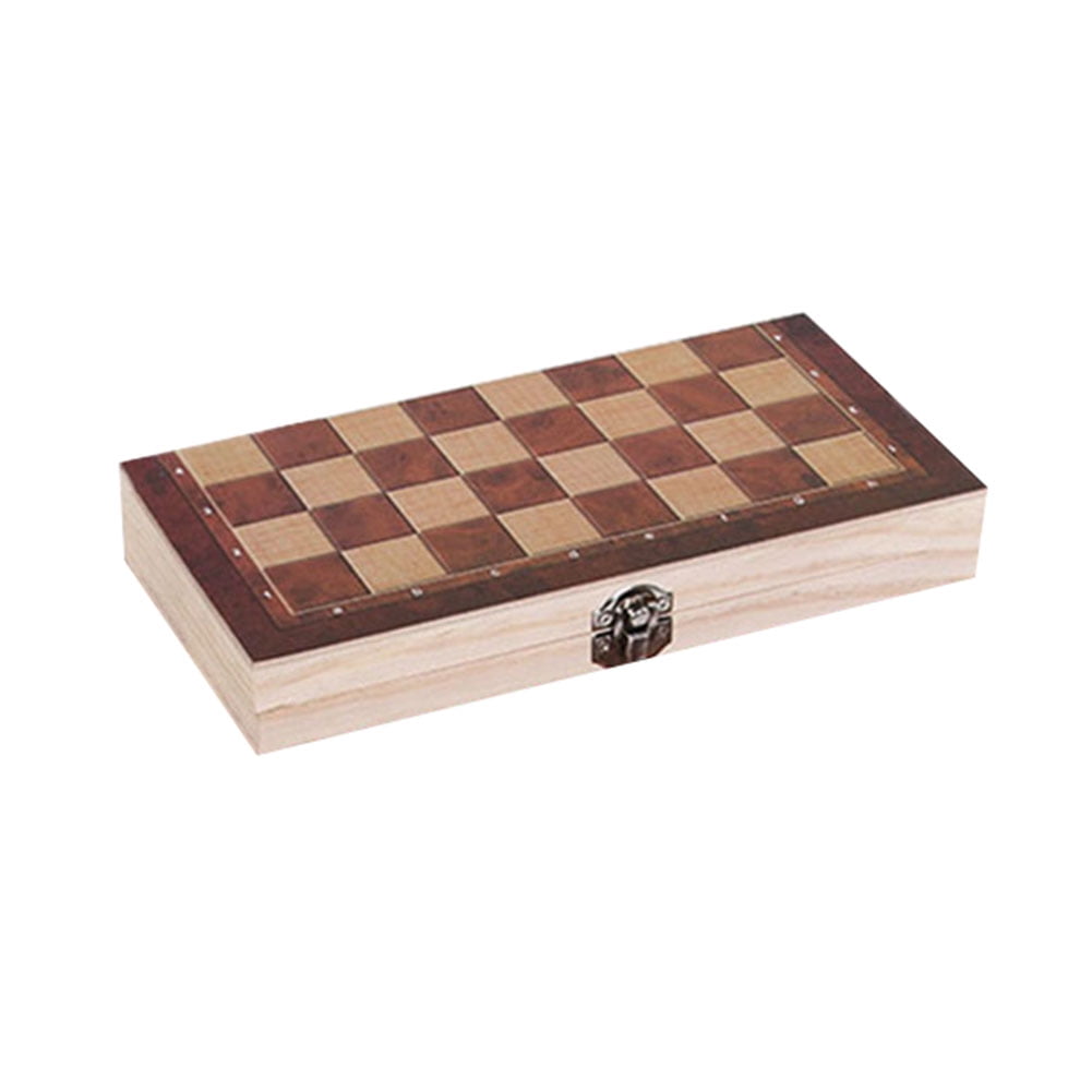 11.5" Wood Game Board ** CHESS CHECKERS BACKGAMMON ** Double Sided 
