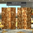thumbnail image 2 of Oriental Furniture 6 ft. Tall Double Sided Wood Inlay Pattern Canvas Room Divider, 2 of 7