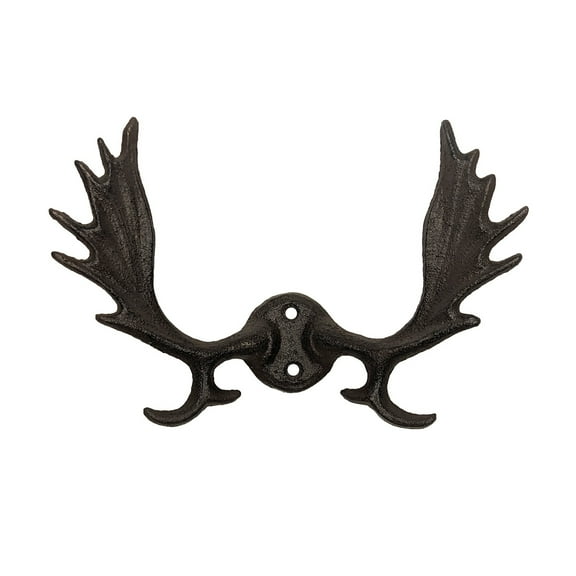 Cast Iron Moose Antlers Wall Mount Hat Hook Western Coat Rack Hooks Key Ring Living Room Home Decor